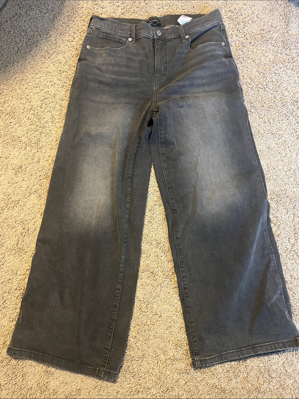 Banana Republic Women's Relaxed Wide-Leg Dark Gray Jeans